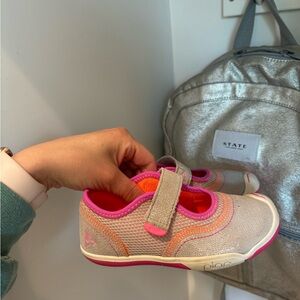 Plae shoes Emme in silver/pink size 10.5